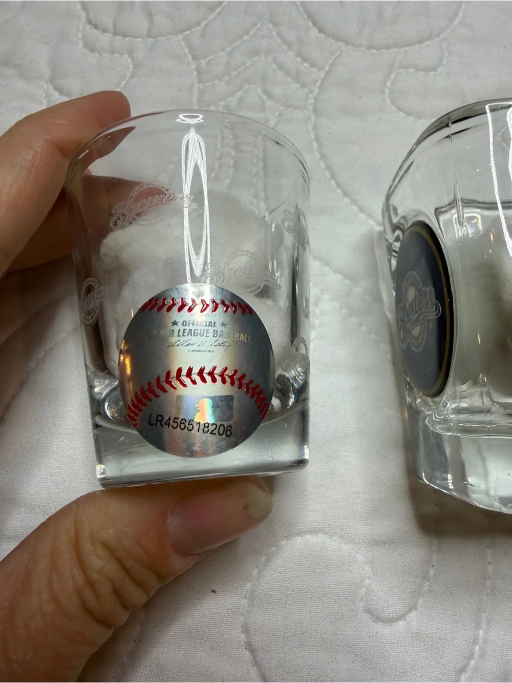 MLB Milwaukee Brewers Shot Glasses - Blue and Gold Logo (Set of 2)